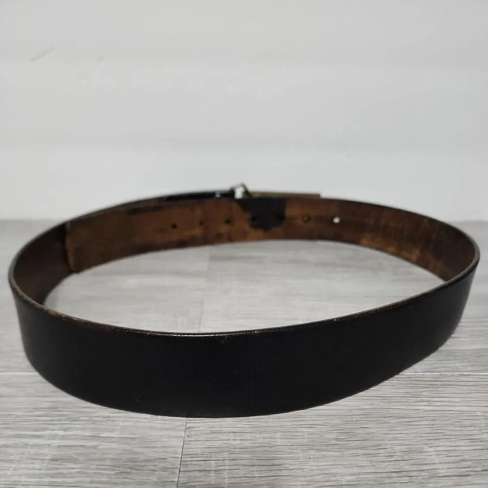 BTS Genuine Leather Belt with Solid Brass Belt‎ Eagle Buckle Rare Vintage 1983